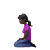 🧎🏿‍♀️ woman kneeling: dark skin tone display on Apple